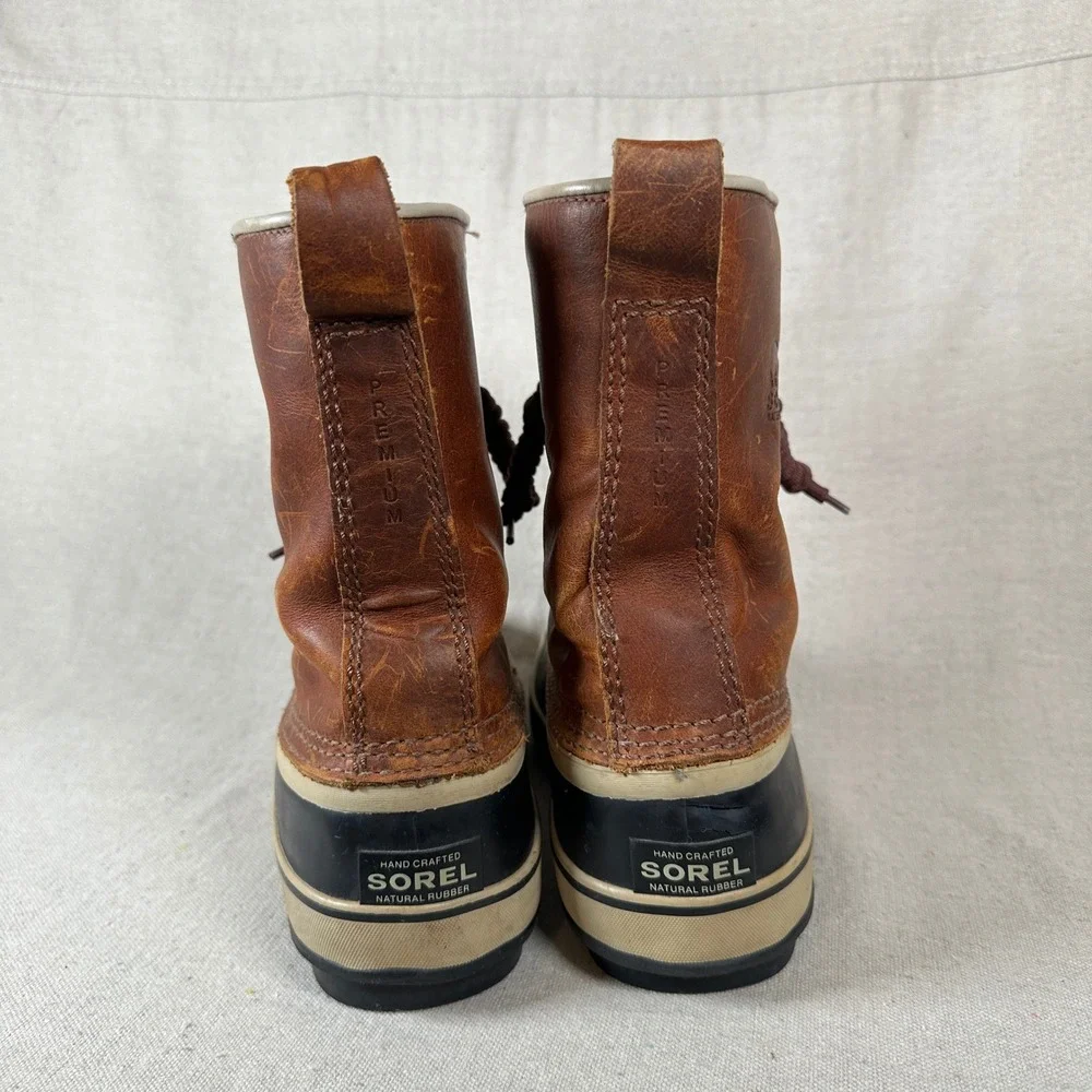 Sorel 1964 Waterproof Leather Winter Snow Boots 9 Brown Duck Boot winter‎ rain